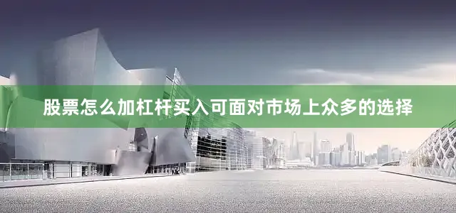 股票怎么加杠杆买入可面对市场上众多的选择